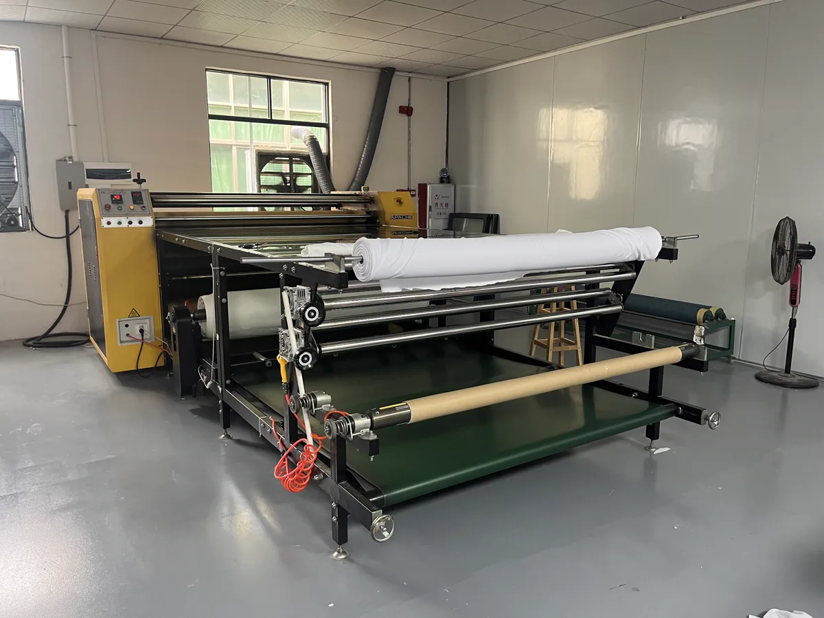 Large-format material processing equipment inside the SXMX hat factory