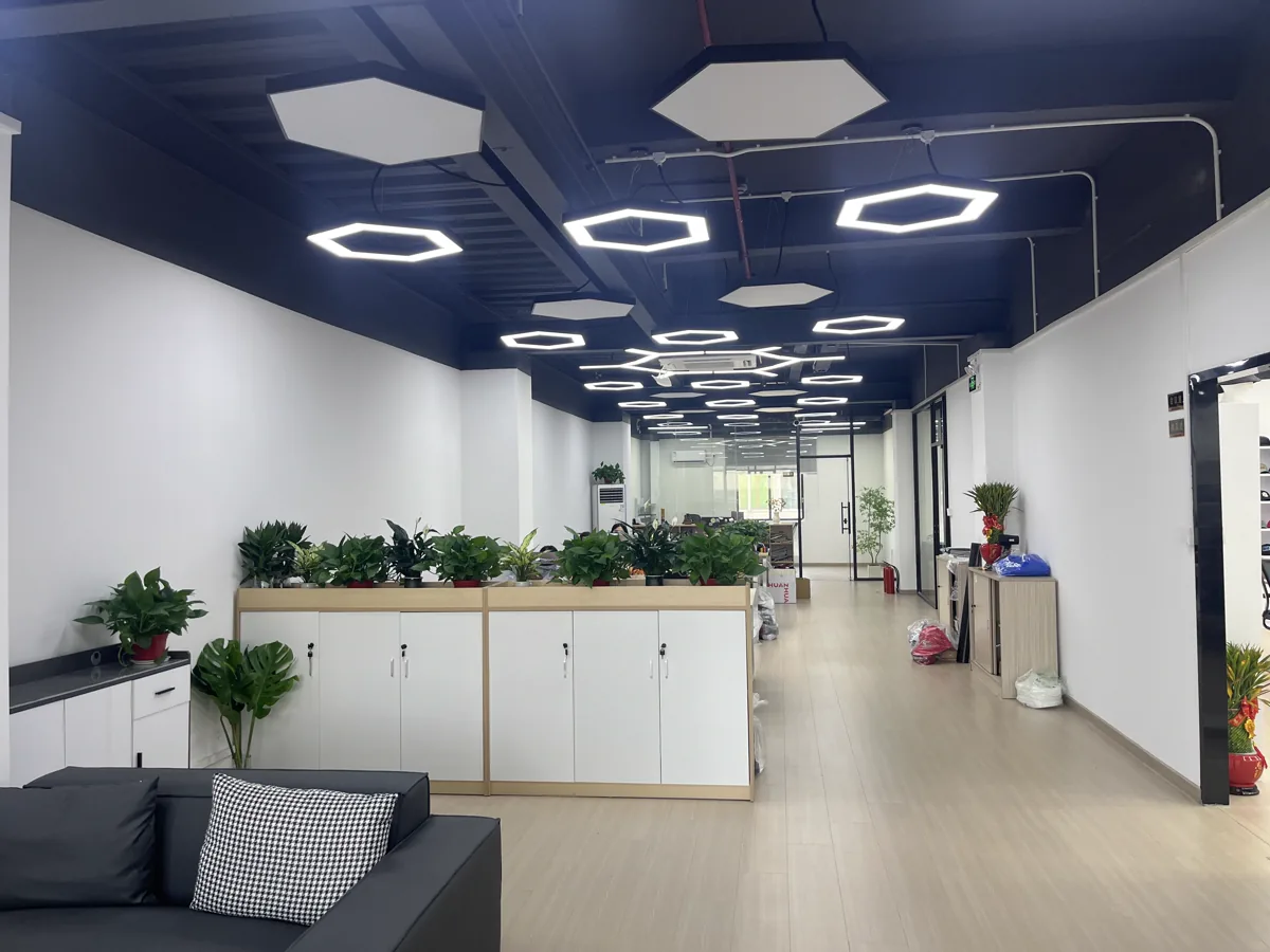SXMX office and buyer reception area at the hat factory in Dongguan, China