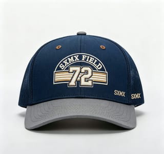 Custom Striped Patch Trucker Cap with Mesh Back thumb 2