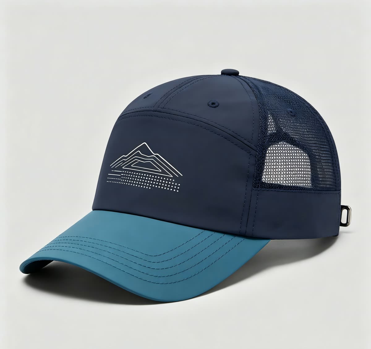 Custom Mountain Print Camp Cap with Mesh Back - image 1