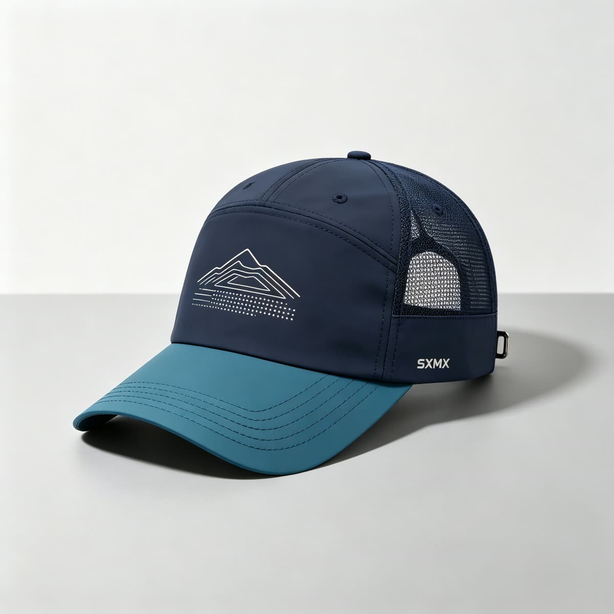 Custom Mountain Print Camp Cap with Mesh Back scene
