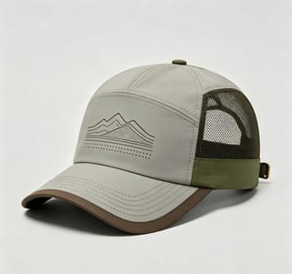 Custom Mountain Print Camp Cap with Mesh Back thumb 2