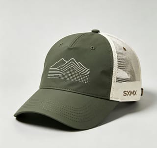 Custom Mountain Print Camp Cap with Mesh Back thumb 4