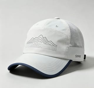 Custom Mountain Print Camp Cap with Mesh Back thumb 5