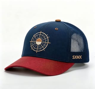 Custom Mountain Patch Trucker Cap with Black Mesh Back thumb 3