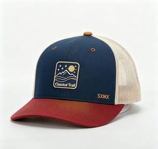 Custom Mountain Patch Trucker Cap with Black Mesh Back thumb 5