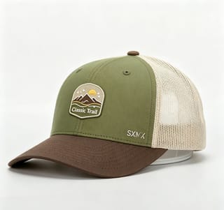 Custom Mountain Patch Trucker Cap with Black Mesh Back thumb 6