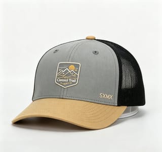 Custom Mountain Patch Trucker Cap with Black Mesh Back thumb 7