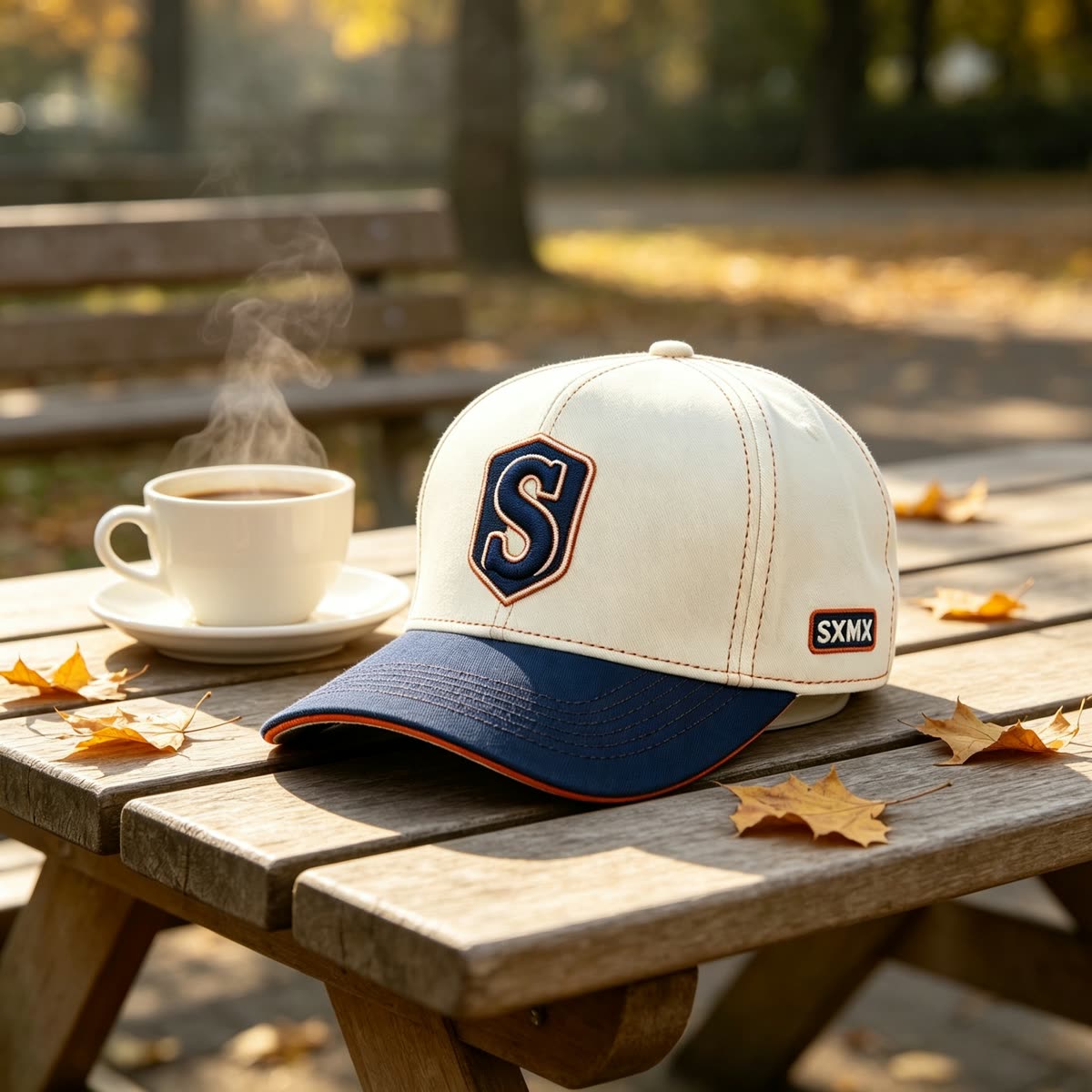 Custom Embroidered Crest Baseball Cap with Contrast Trim scene