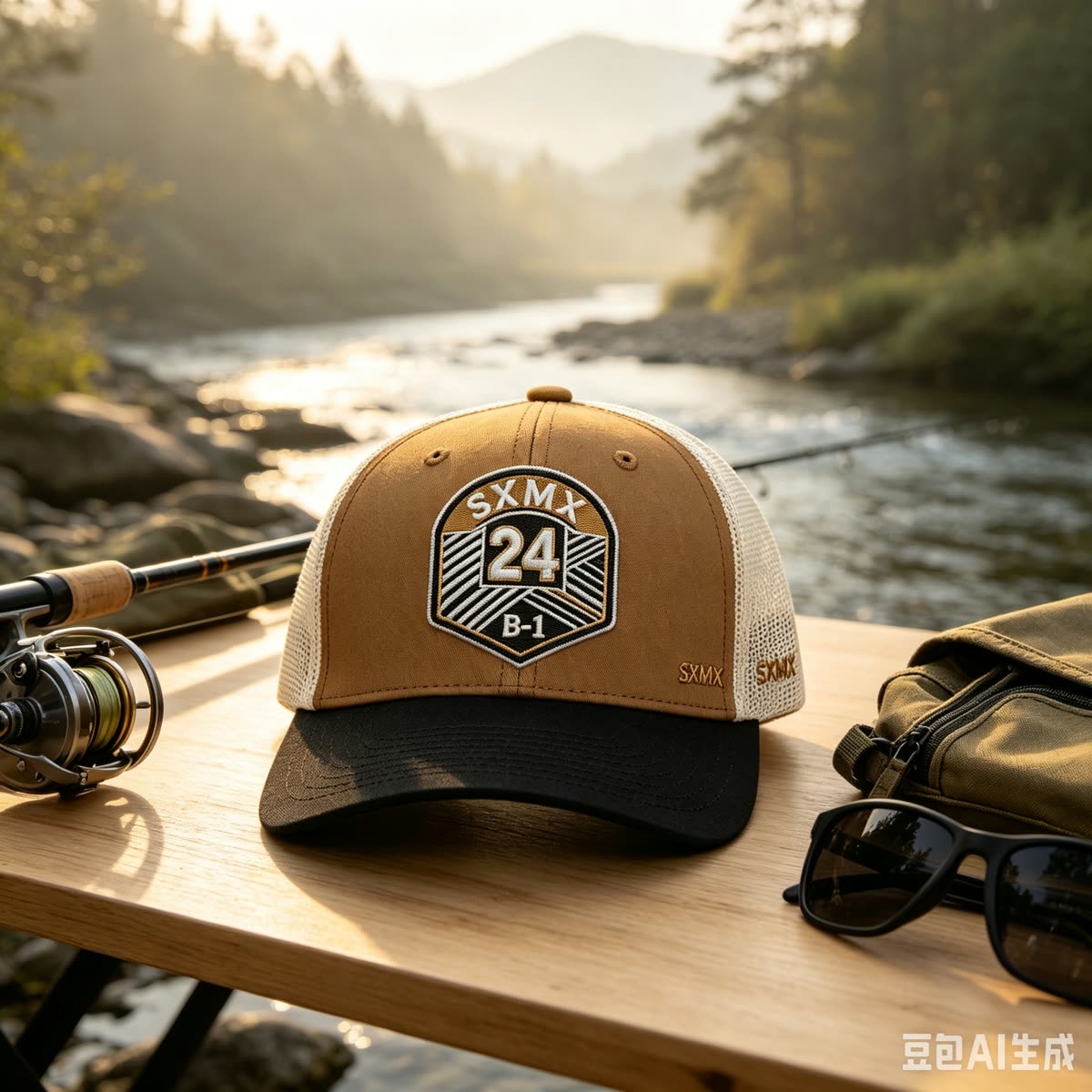 Custom Embroidered Crest Trucker Cap with Mesh Back scene