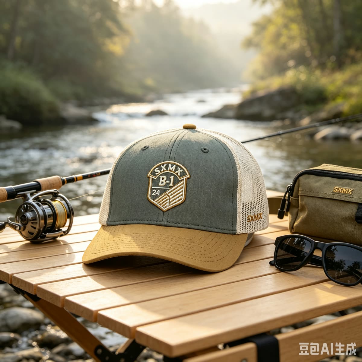 Custom Embroidered Crest Trucker Cap with Mesh Back scene