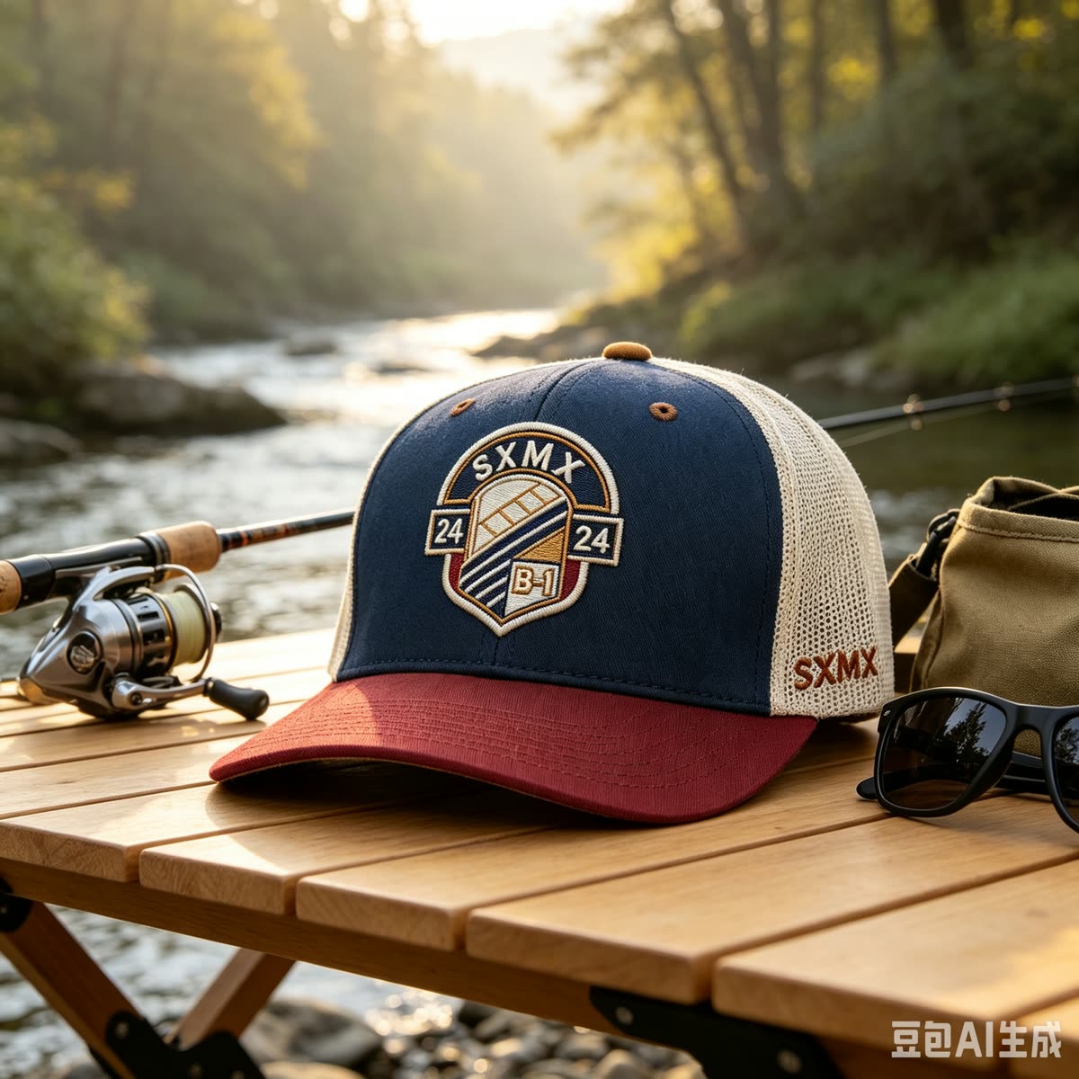 Custom Embroidered Crest Trucker Cap with Mesh Back scene
