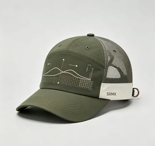Custom Wave Chart Print Camp Cap with Mesh Back thumb 5