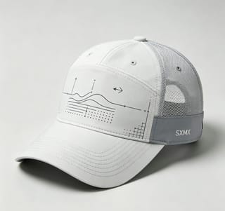 Custom Wave Chart Print Camp Cap with Mesh Back thumb 6