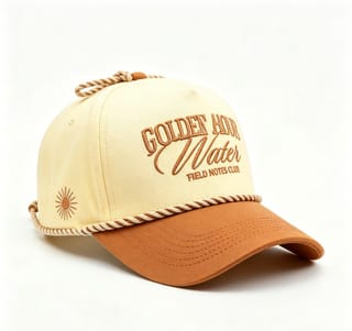 Custom Script Embroidery Camp Cap with Rope Trim thumb 4