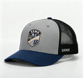 Custom Shield Badge Trucker Cap with Black Mesh Back