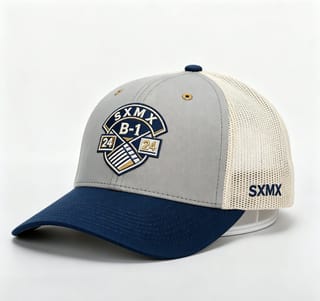 Custom Shield Badge Trucker Cap with Black Mesh Back thumb 3
