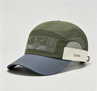 Custom Navy Wave Chart Trucker Cap with Mesh Back thumb 4
