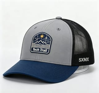 Custom Mountain Wave Patch Trucker Cap with Mesh Back thumb 2