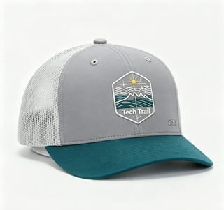Custom Mountain Wave Patch Trucker Cap with Mesh Back thumb 3
