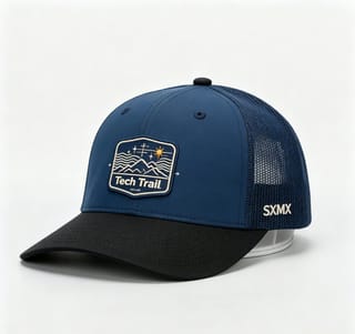 Custom Mountain Wave Patch Trucker Cap with Mesh Back thumb 4