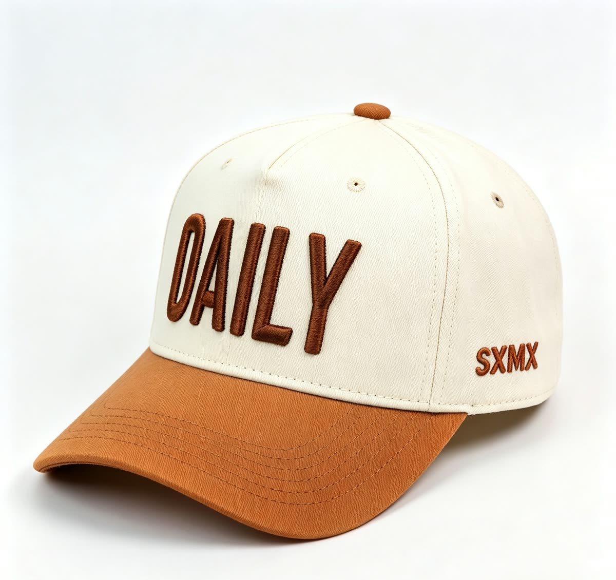Custom Embroidered Lettering Camp Cap with Contrast Brim - image 1