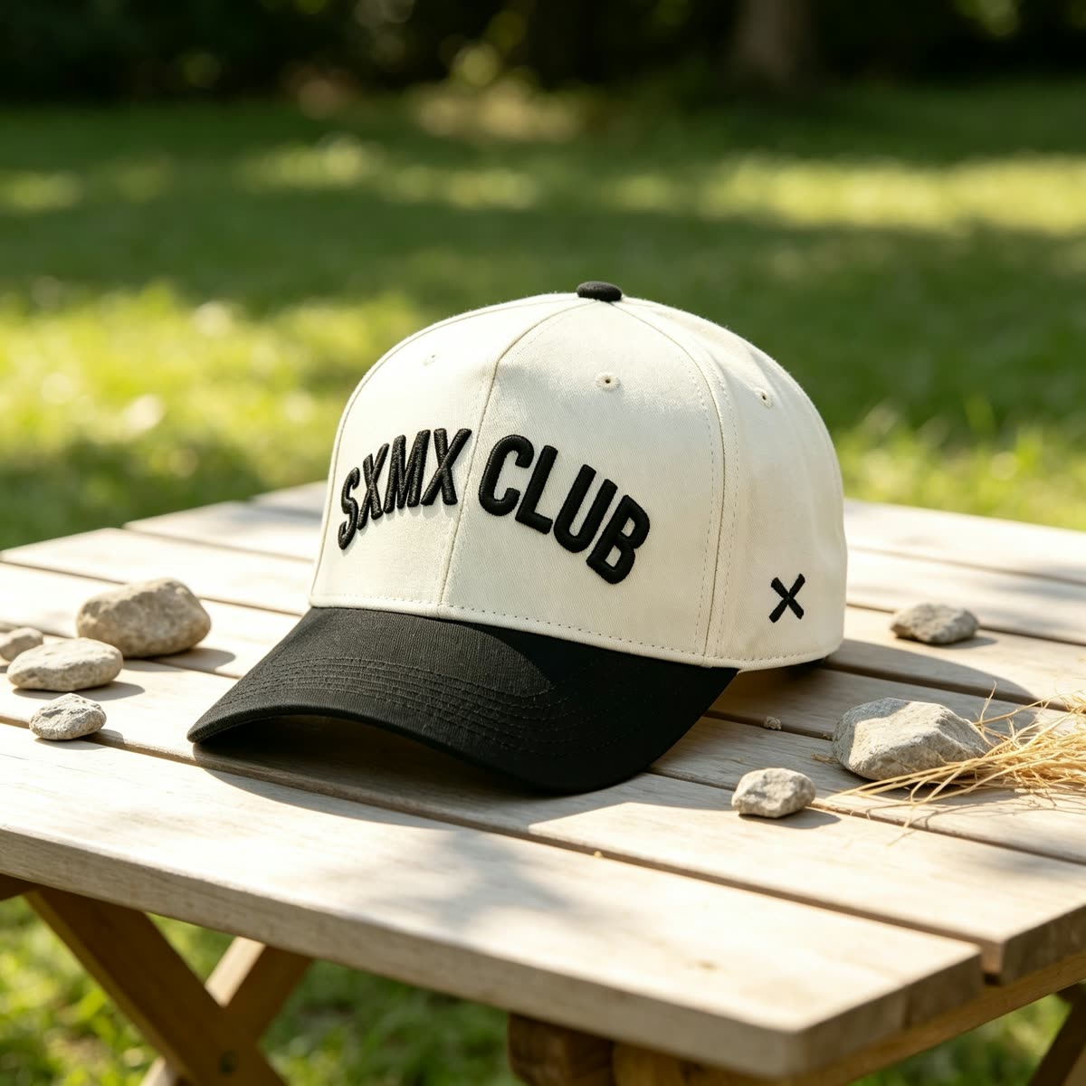Custom Embroidered Lettering Camp Cap with Contrast Brim scene