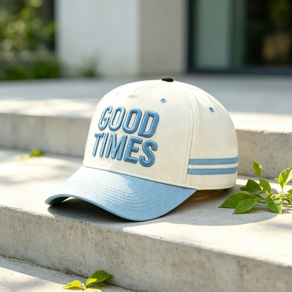 Custom Embroidered Lettering Camp Cap with Contrast Brim scene
