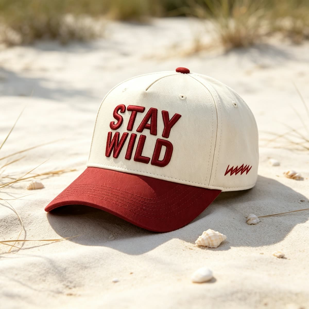 Custom Embroidered Lettering Camp Cap with Contrast Brim scene