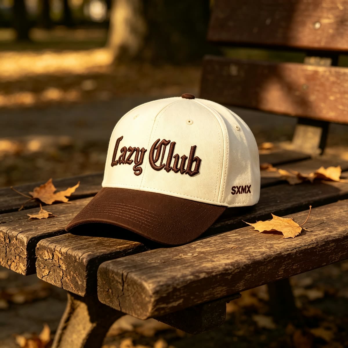 Custom Embroidered Lettering Camp Cap with Contrast Brim scene