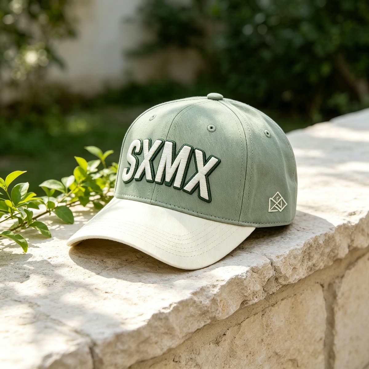 Custom Embroidered Lettering Camp Cap with Contrast Brim scene