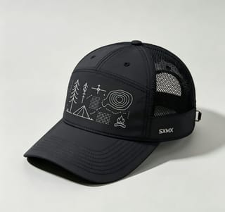 Custom Camping Icons Print Camp Cap with Mesh Panel thumb 3