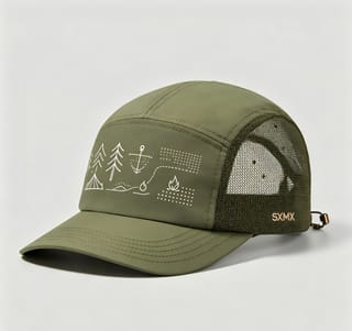 Custom Camping Icons Print Camp Cap with Mesh Panel thumb 4