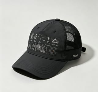 Custom Camping Icons Print Camp Cap with Mesh Panel thumb 5