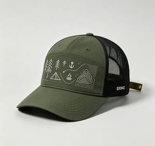 Custom Camping Icons Print Camp Cap with Mesh Panel thumb 6