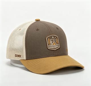 Custom Camping Scene Patch Trucker Cap
