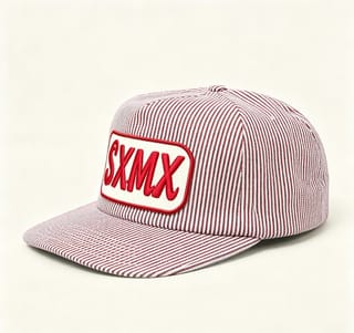 Custom Hickory Stripe Camp Cap with Flat Brim thumb 2