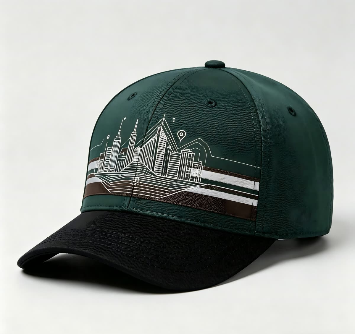 Custom City Skyline Print Baseball Cap - image 1