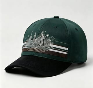 Custom City Skyline Print Baseball Cap
