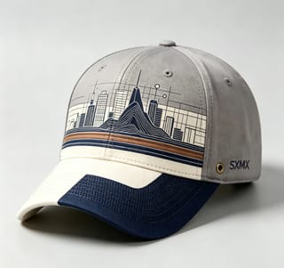 Custom City Skyline Print Baseball Cap thumb 6