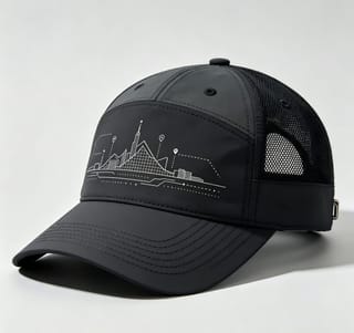 Custom City Skyline Trucker Cap with Mesh Back