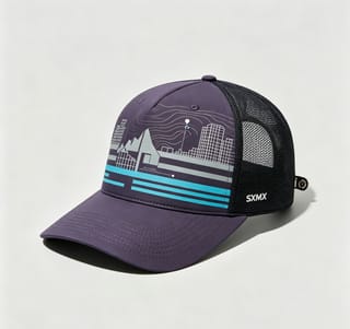 Custom Navy City Skyline Trucker Cap thumb 2