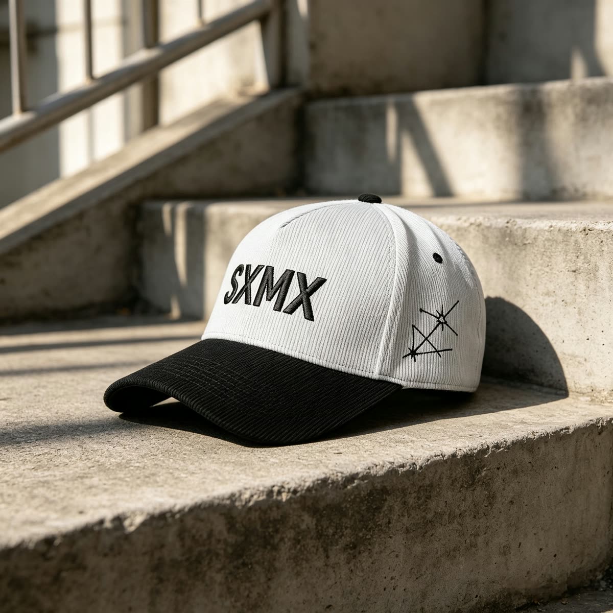 Custom Plaid Pattern Baseball Cap with Embroidered Logo scene