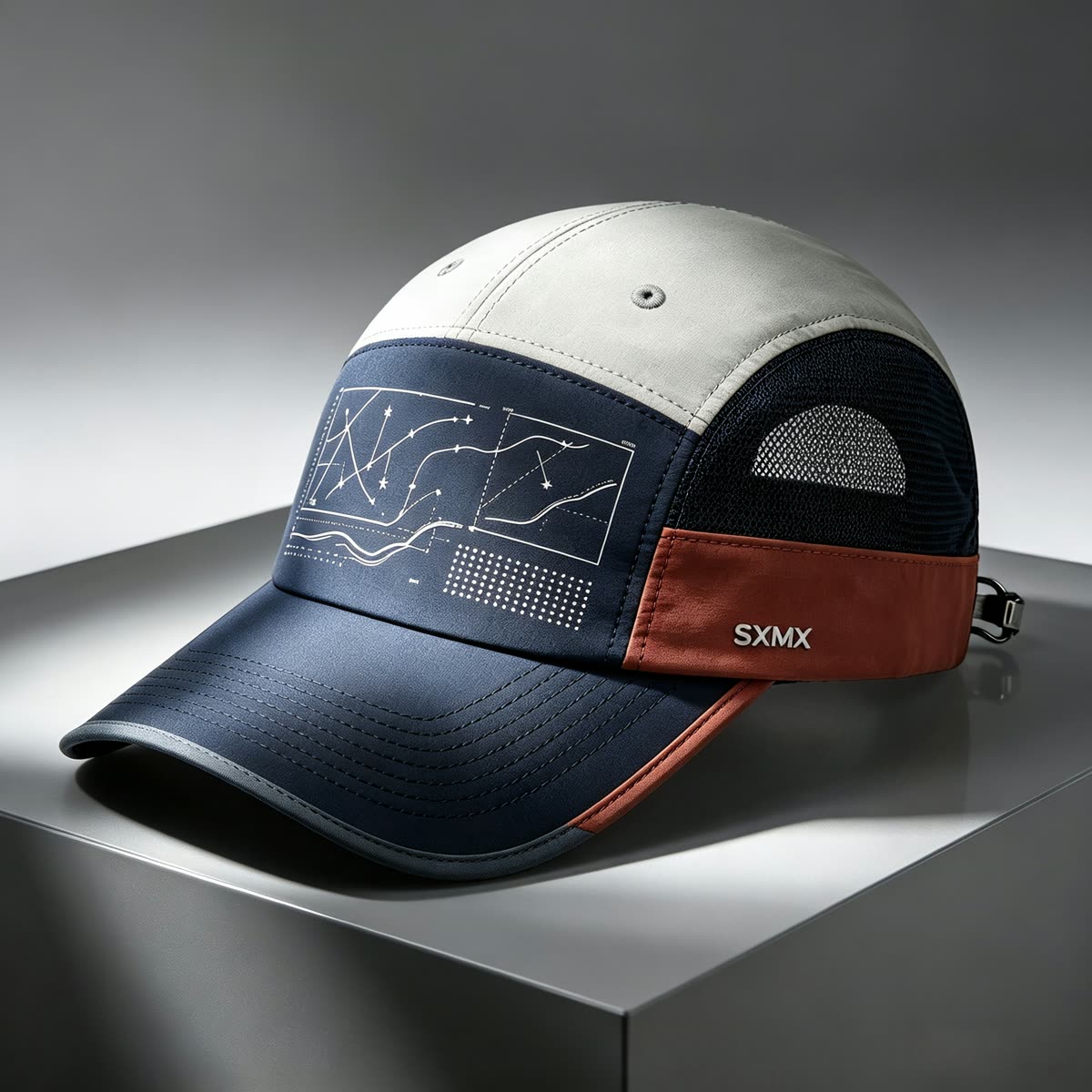 Custom Constellation Print Camp Cap with Colorblock scene