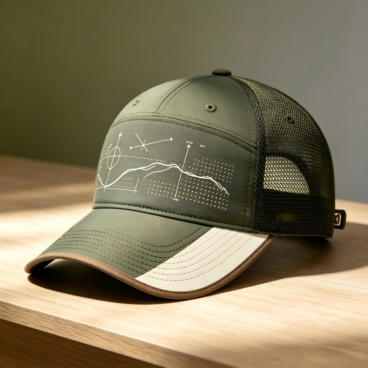 Custom Constellation Print Camp Cap with Colorblock scene
