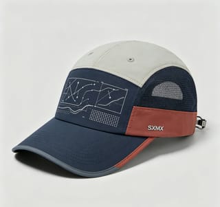 Custom Constellation Print Camp Cap with Colorblock