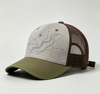 Custom Constellation Print Camp Cap with Colorblock thumb 2