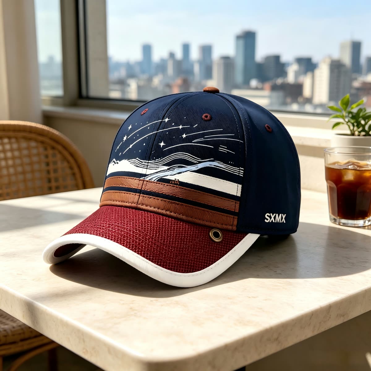 Custom Scenic Print Trucker Cap with Suede Brim scene