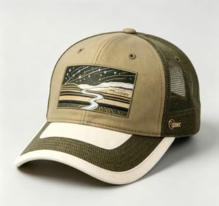 Custom Scenic Print Trucker Cap with Suede Brim thumb 5