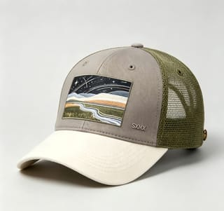 Custom Scenic Print Trucker Cap with Suede Brim thumb 2